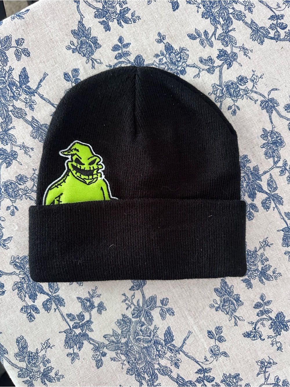 Black Knit Beanie with The Nightmare before Christmas’s Oogie Boogie